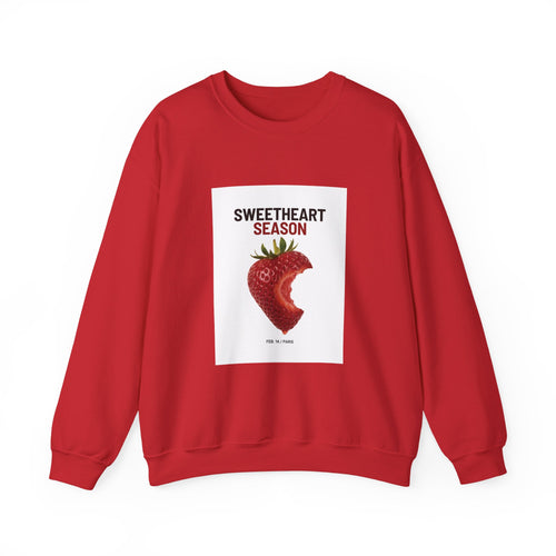 Sweetheart Season Sweatshirt — Strawberry Heart Crewneck for Valentine’s Day