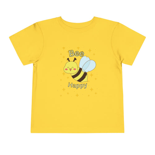 Bee Happy Toddler Tee — Cute  Bee Graphic Short Sleeve Shirt